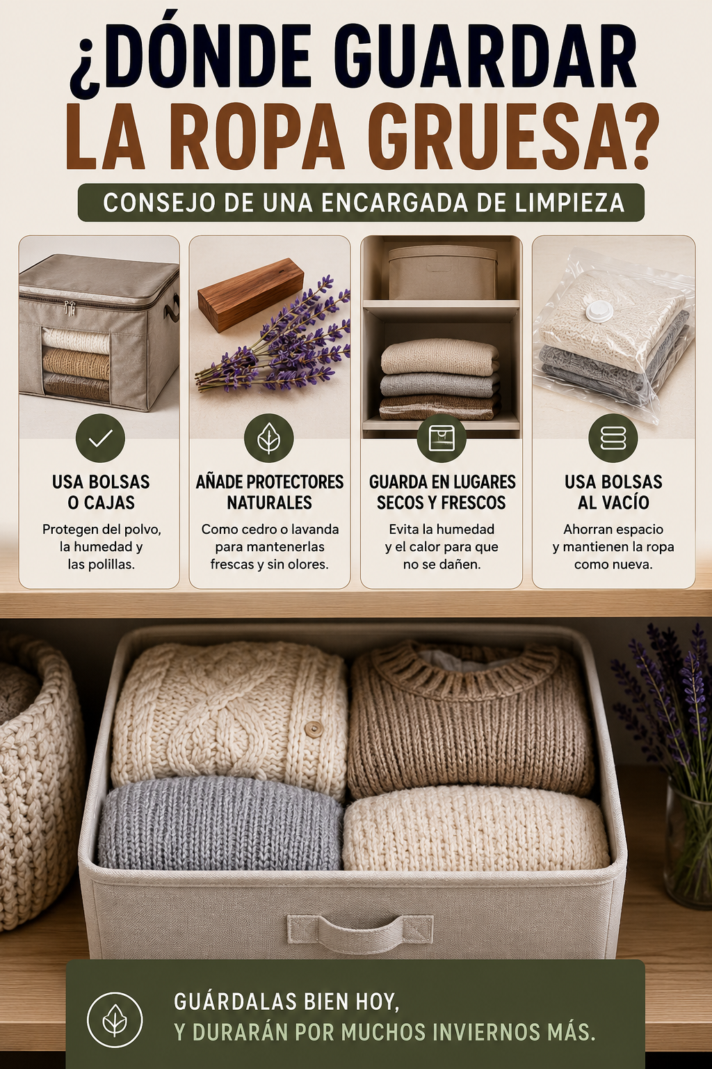 ¿Dónde guardar la ropa gruesa? Consejo de una encargada de limpieza