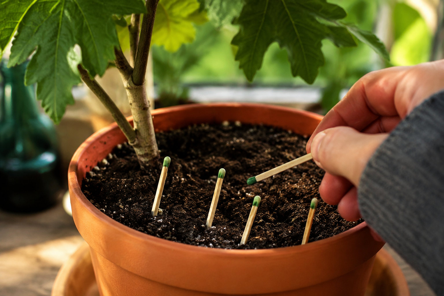 ¿Por qué colocar cerillas en las macetas de plantas y flores?