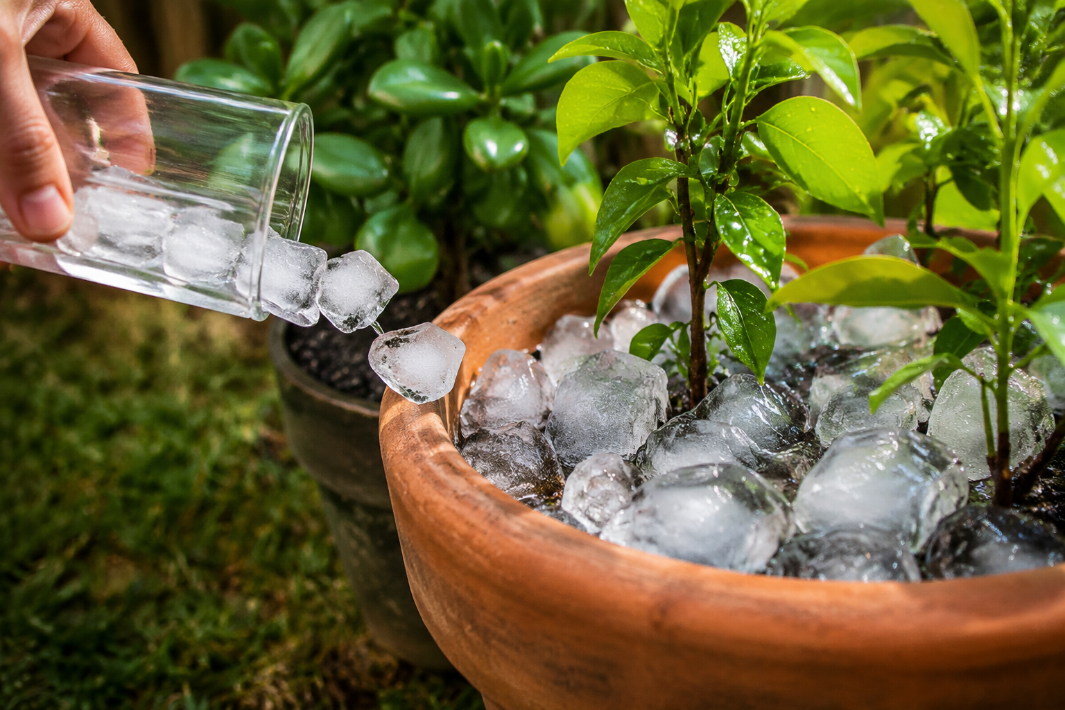 ¿Por qué es beneficioso regar tus plantas con cubitos de hielo?