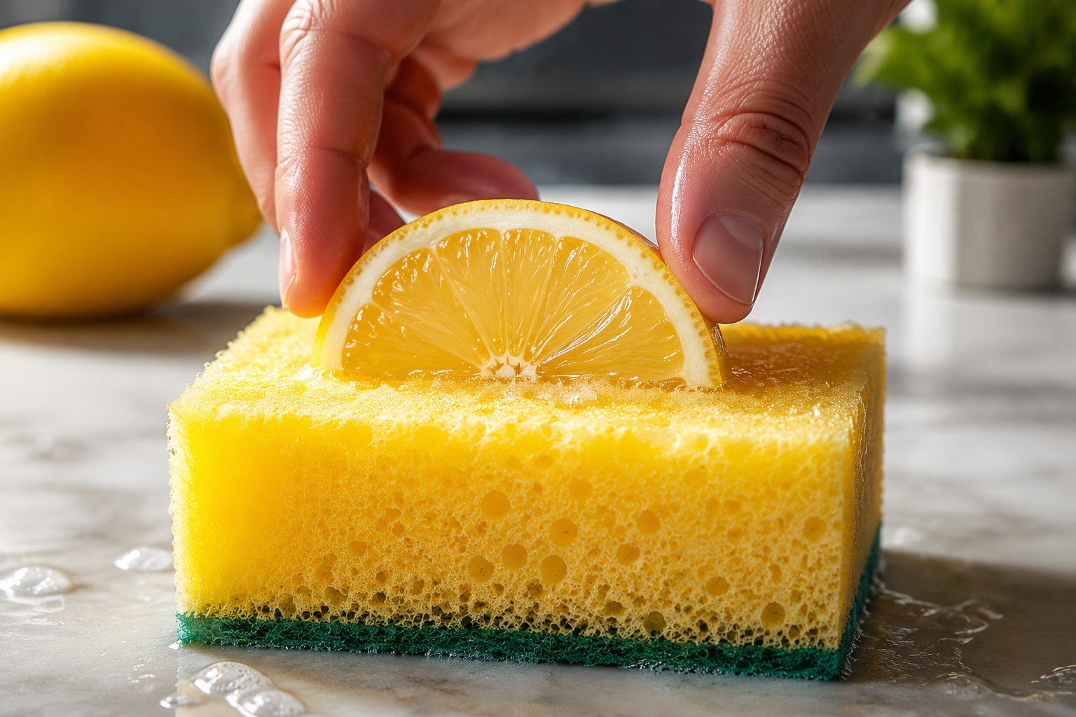 ¿Por qué es útil poner un limón en la esponja de lavar platos?