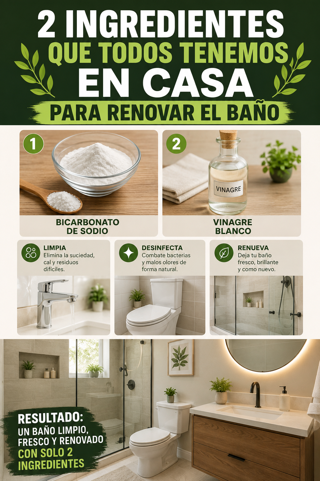 2 ingredientes que todos tenemos en casa para renovar el baño