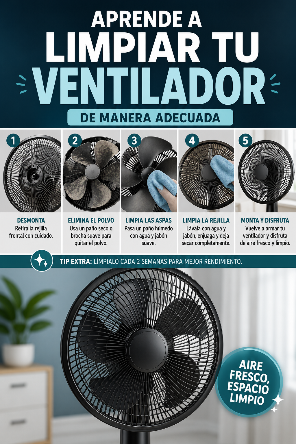 Aprende a limpiar tu ventilador de manera adecuada