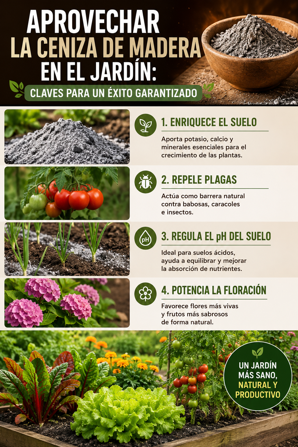 Aprovechar la ceniza de madera en el jardín: claves para un éxito garantizado