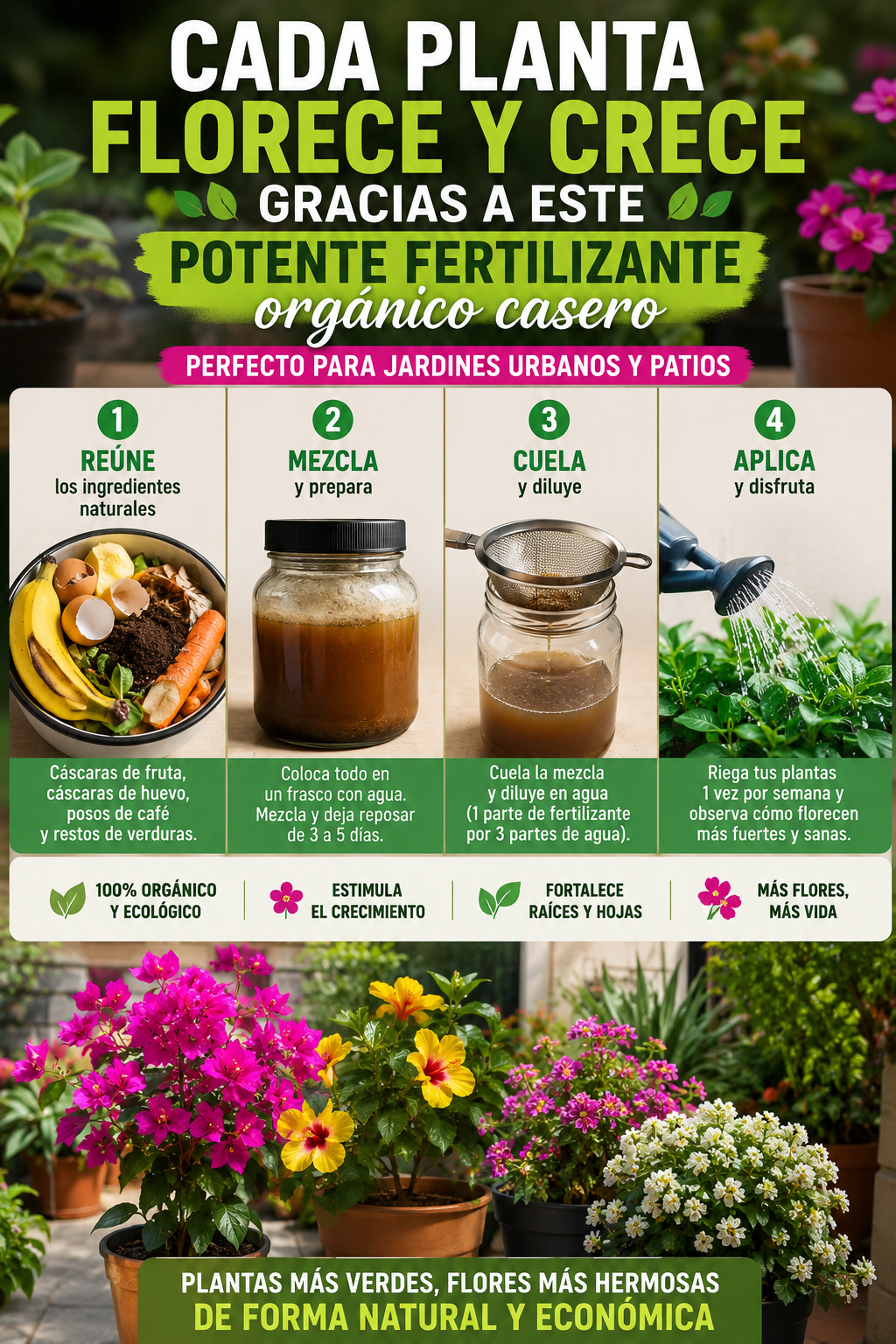 Cada planta florece y crece gracias a este potente fertilizante orgánico casero – perfecto para jardines urbanos y patios.
