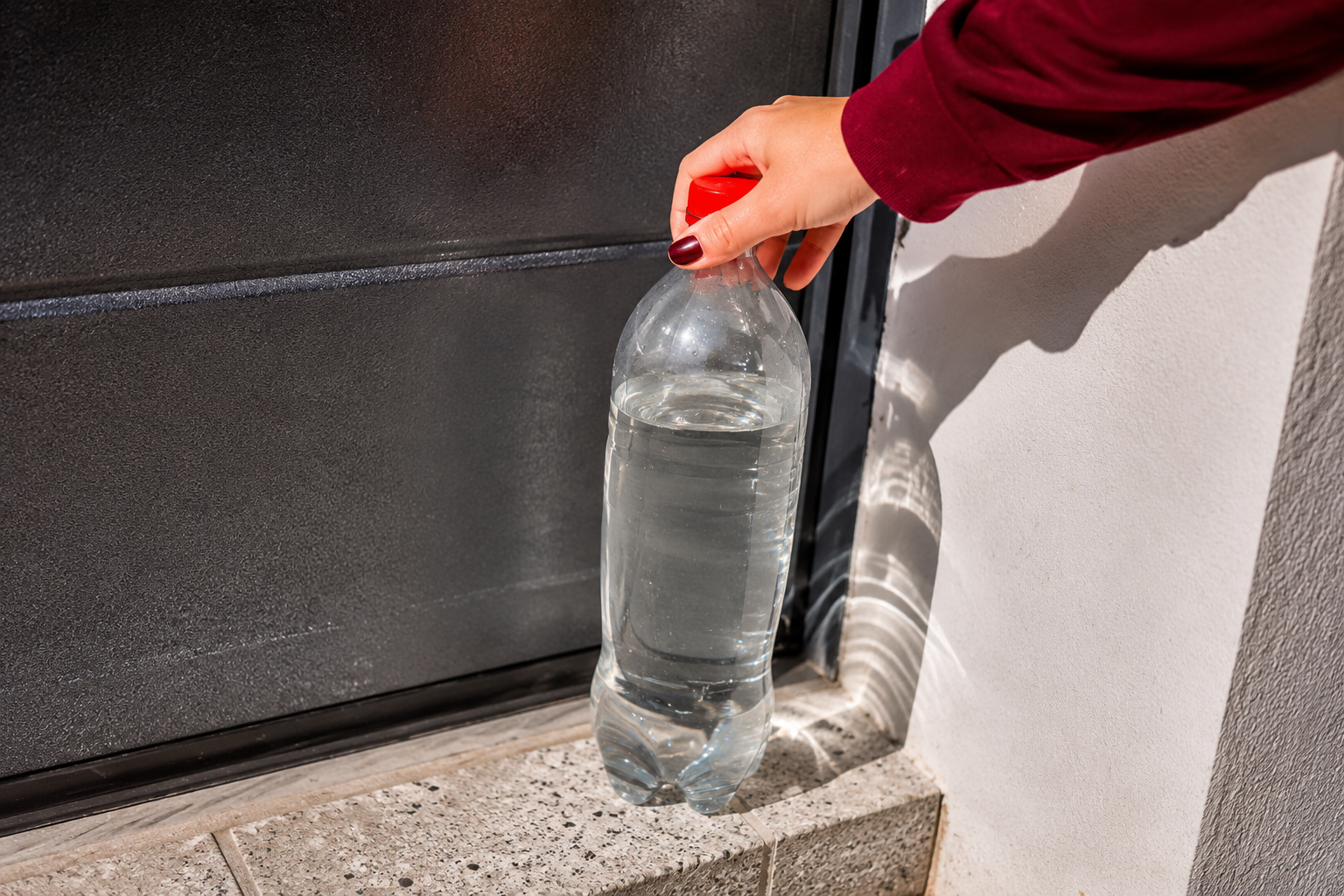 Coloca una botella de agua en la entrada de tu casa y descubre qué sucede