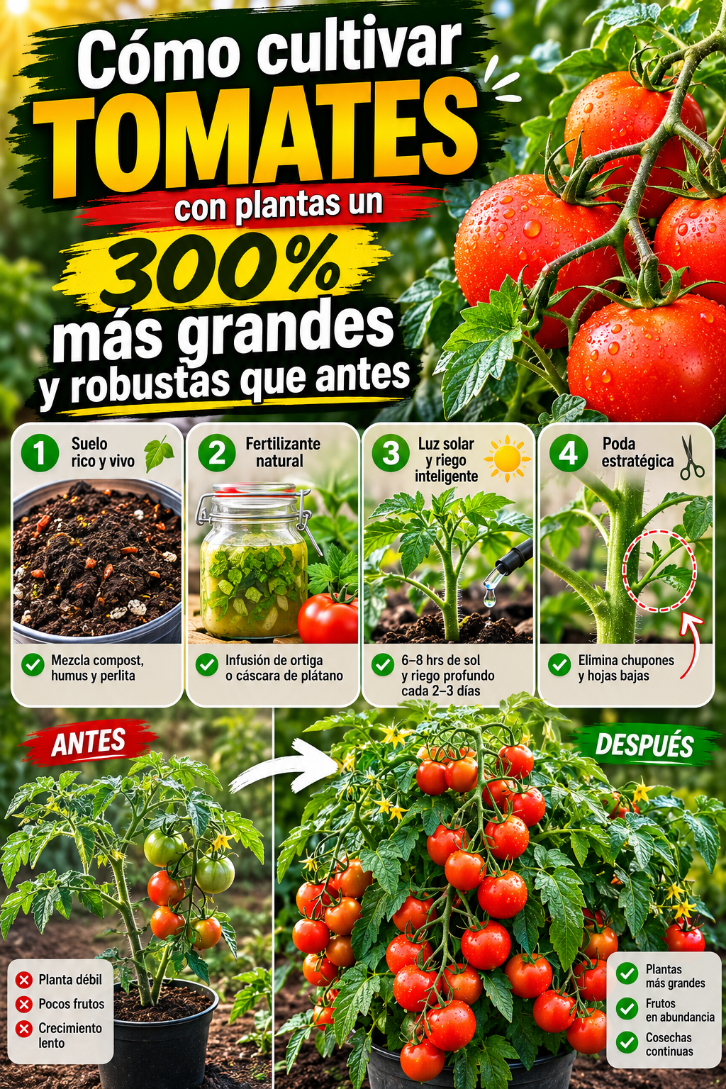 Cómo cultivar tomates con plantas un 300 % más grandes y robustas que antes
