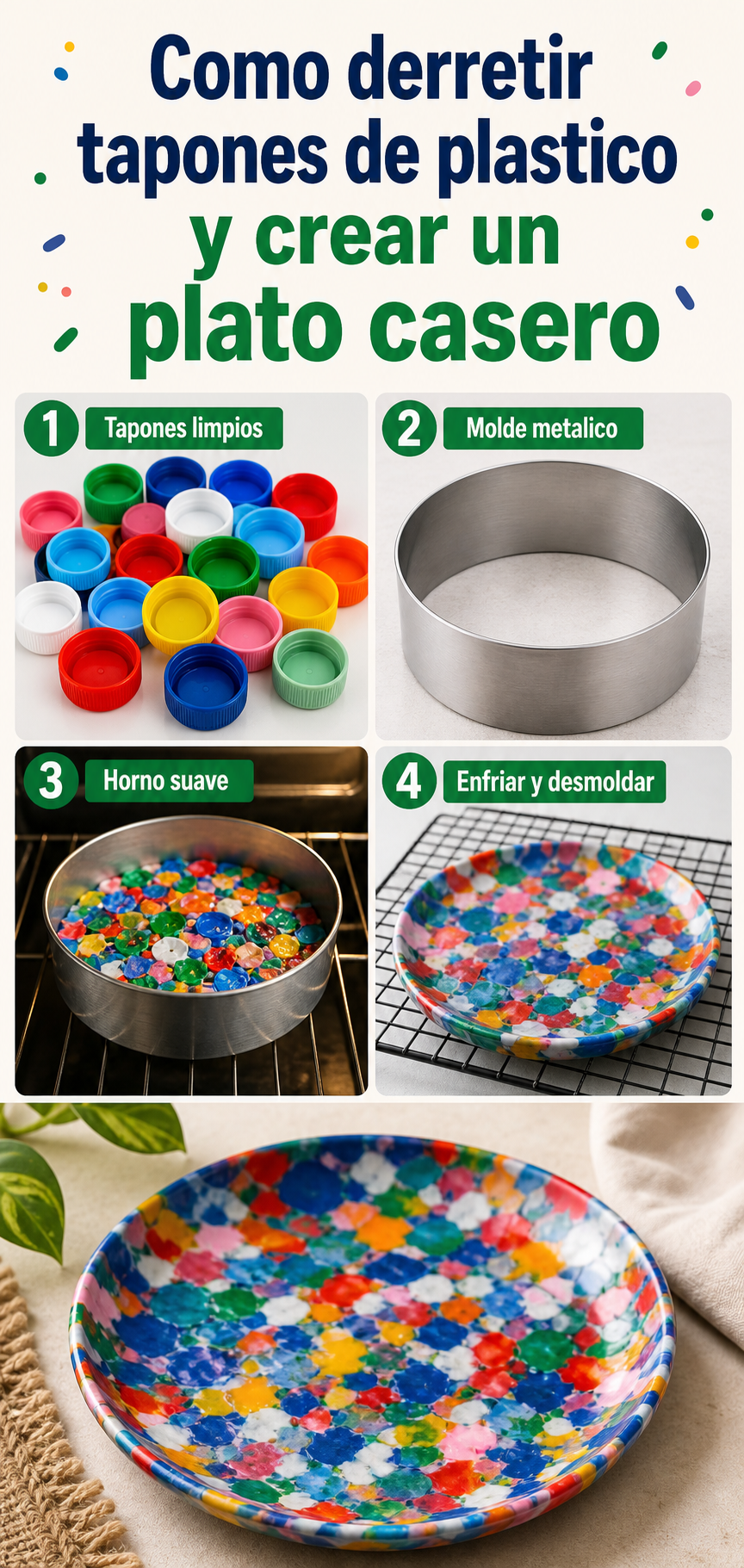 Cómo derretir tapones de plástico y crear un plato casero