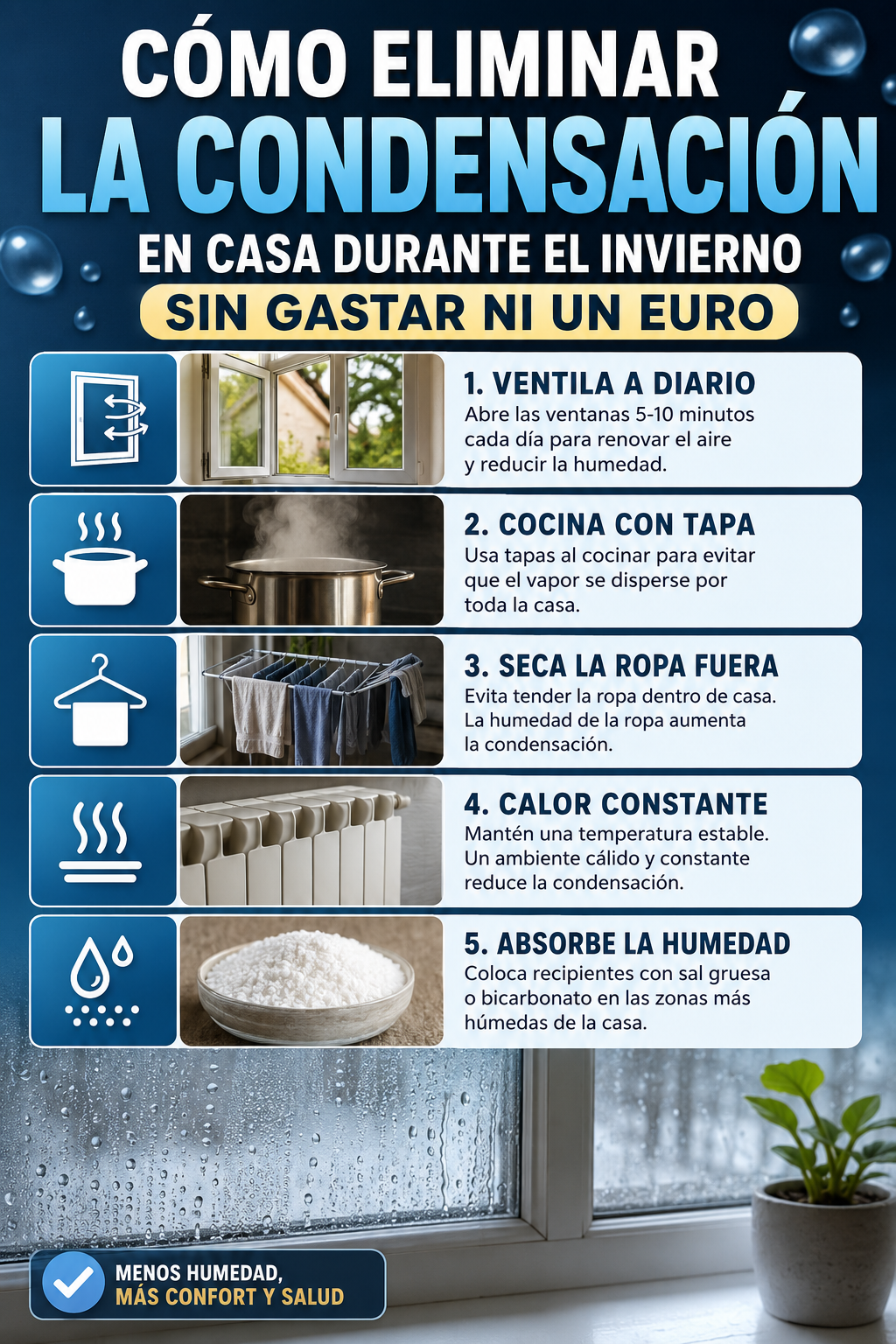 Cómo eliminar la condensación en casa durante el invierno sin gastar ni un euro