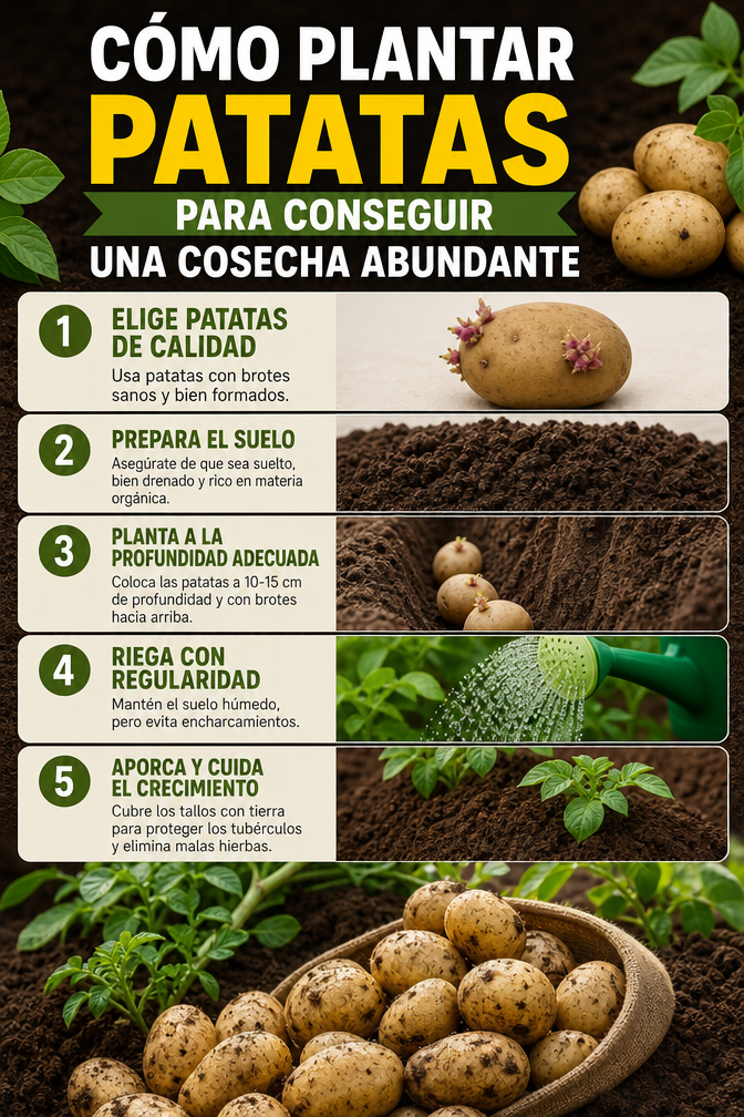 Cómo plantar patatas para conseguir una cosecha abundante