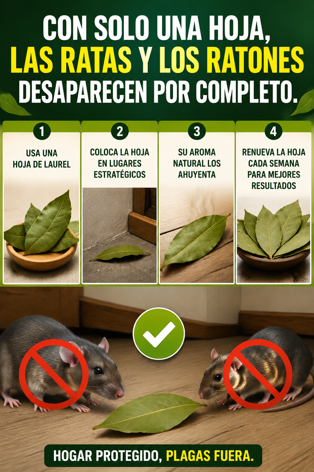 Con solo una hoja, las ratas y los ratones desaparecen por completo