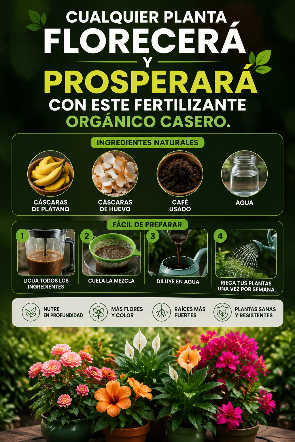 Cualquier planta florecerá y prosperará con este fertilizante orgánico casero.