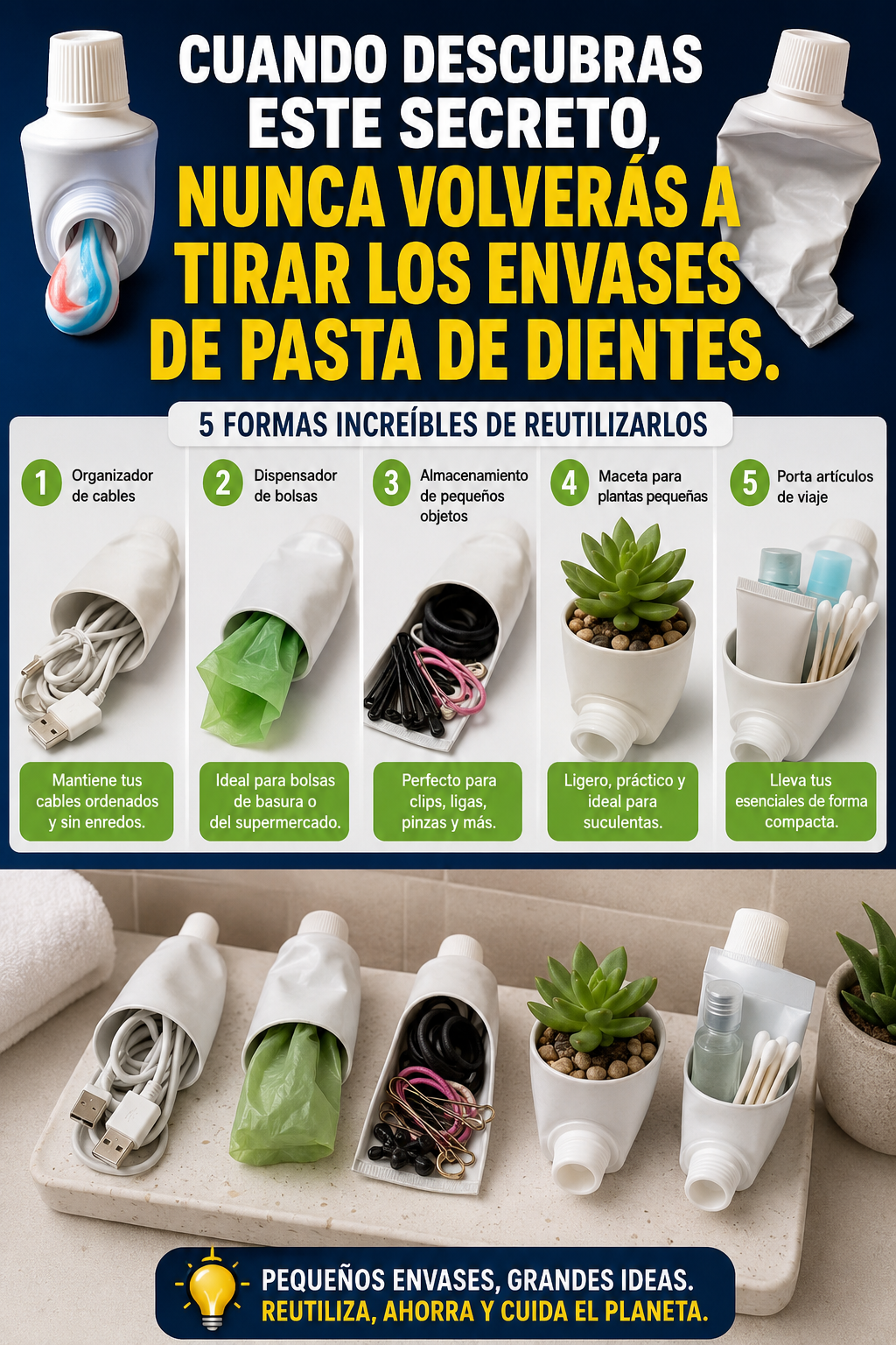 Cuando descubras este secreto, nunca volverás a tirar los envases de pasta de dientes