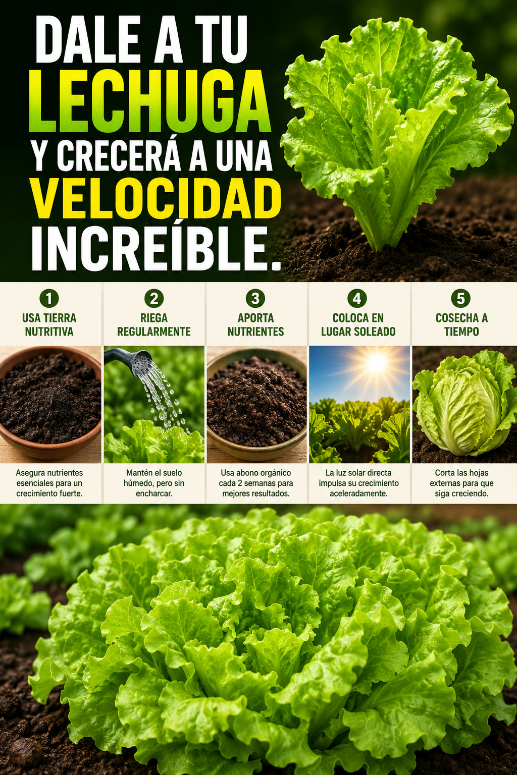 Dale a tu lechuga y crecerá a una velocidad increíble.