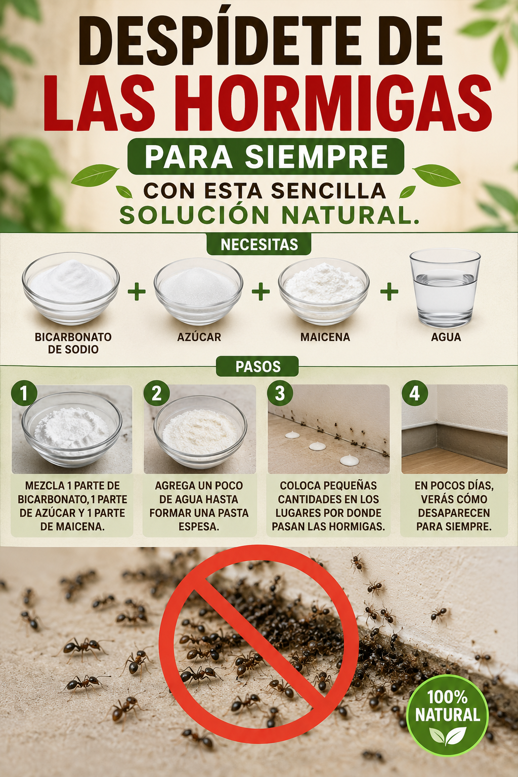 Despídete de las hormigas para siempre con esta sencilla solución natural.