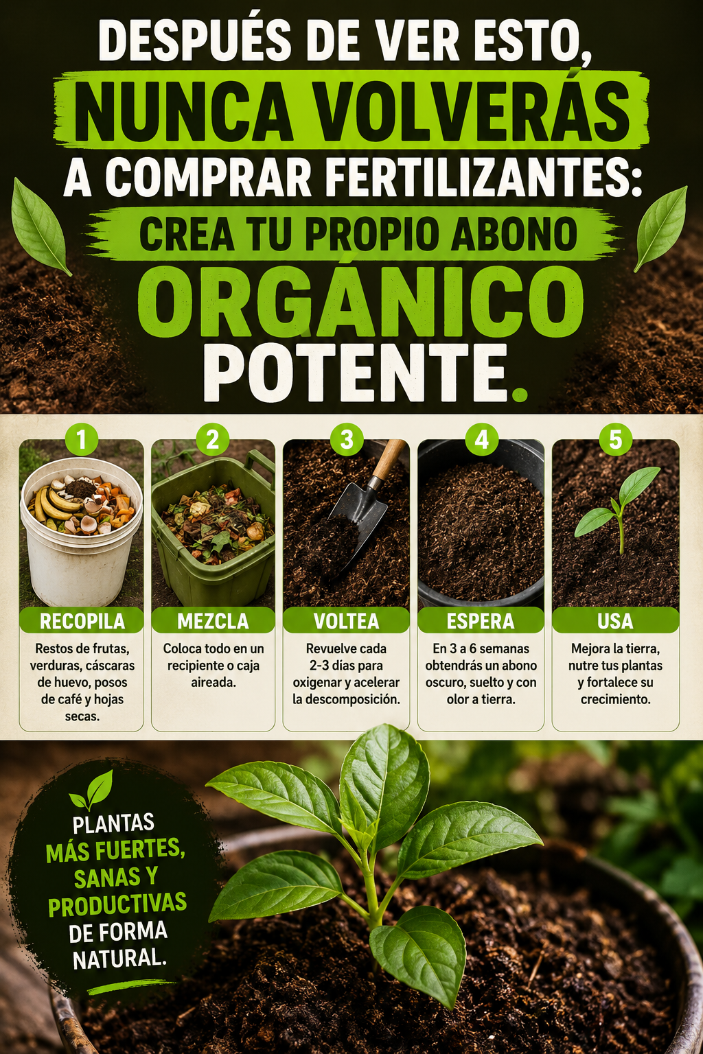 Después de ver esto, nunca volverás a comprar fertilizantes: crea tu propio abono orgánico potente.
