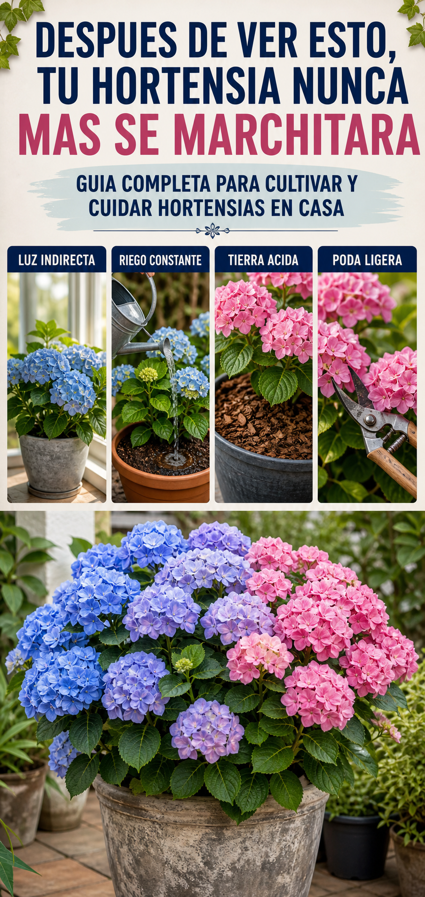 Después de ver esto, tu hortensia nunca más se marchitará: guía completa para cultivar y cuidar hortensias en casa