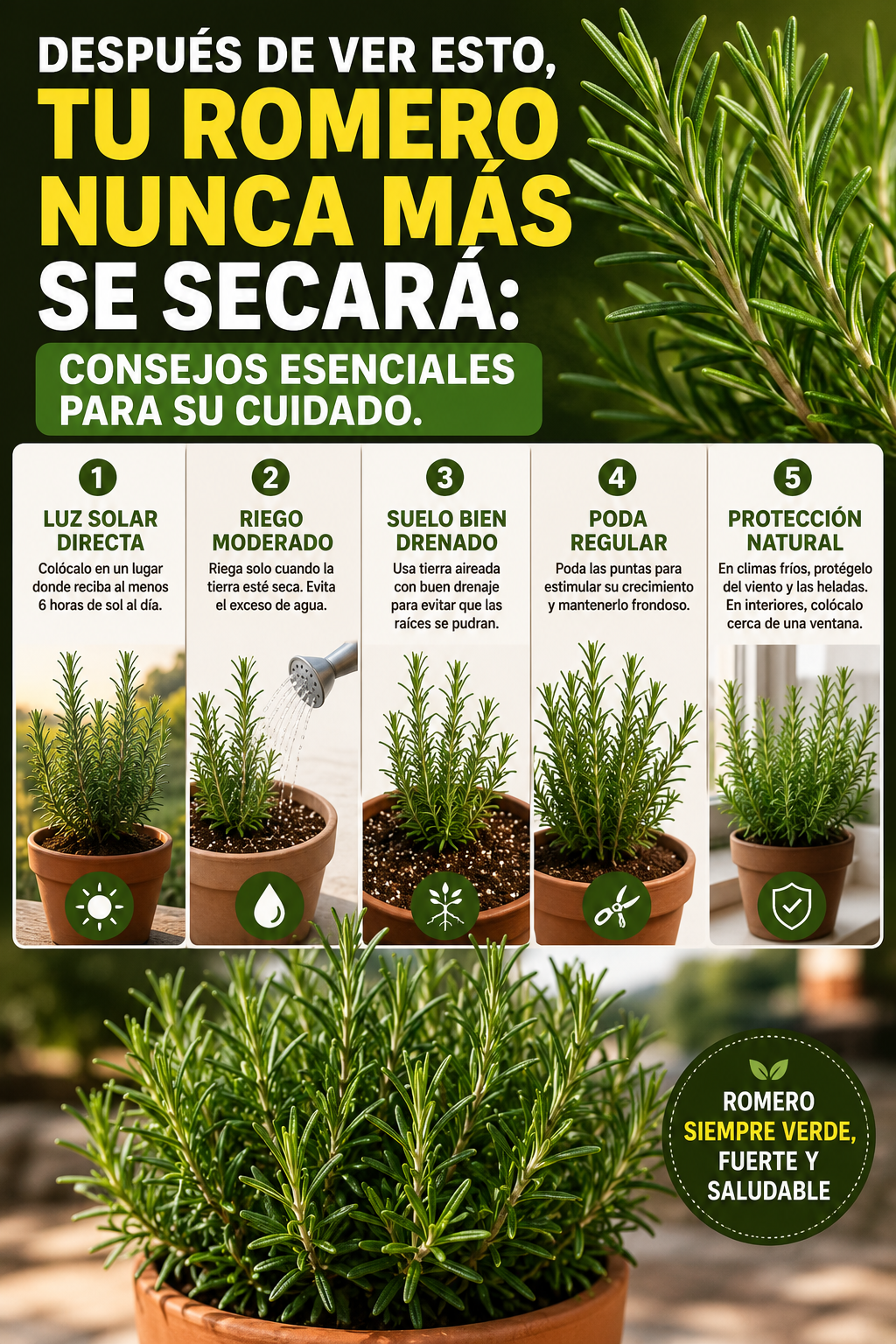 Después de ver esto, tu romero nunca más se secará: consejos esenciales para su cuidado.