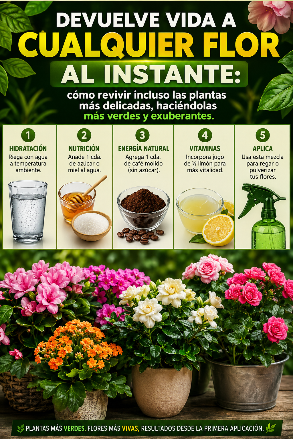 Devuelve vida a cualquier flor al instante: cómo revivir incluso las plantas más delicadas, haciéndolas más verdes y exuberantes.