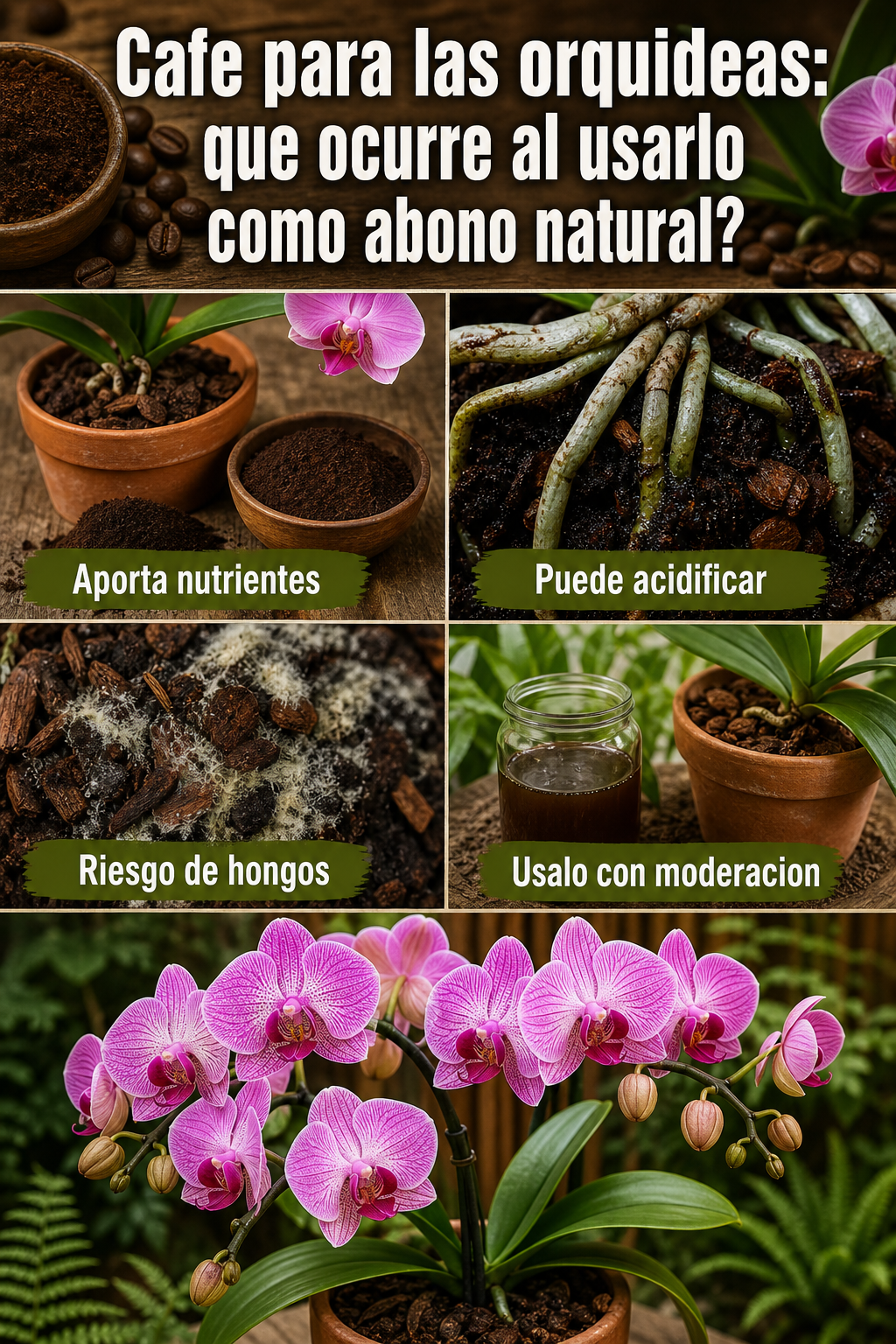 El café para las orquídeas: ¿qué ocurre al emplearlo como abono natural?