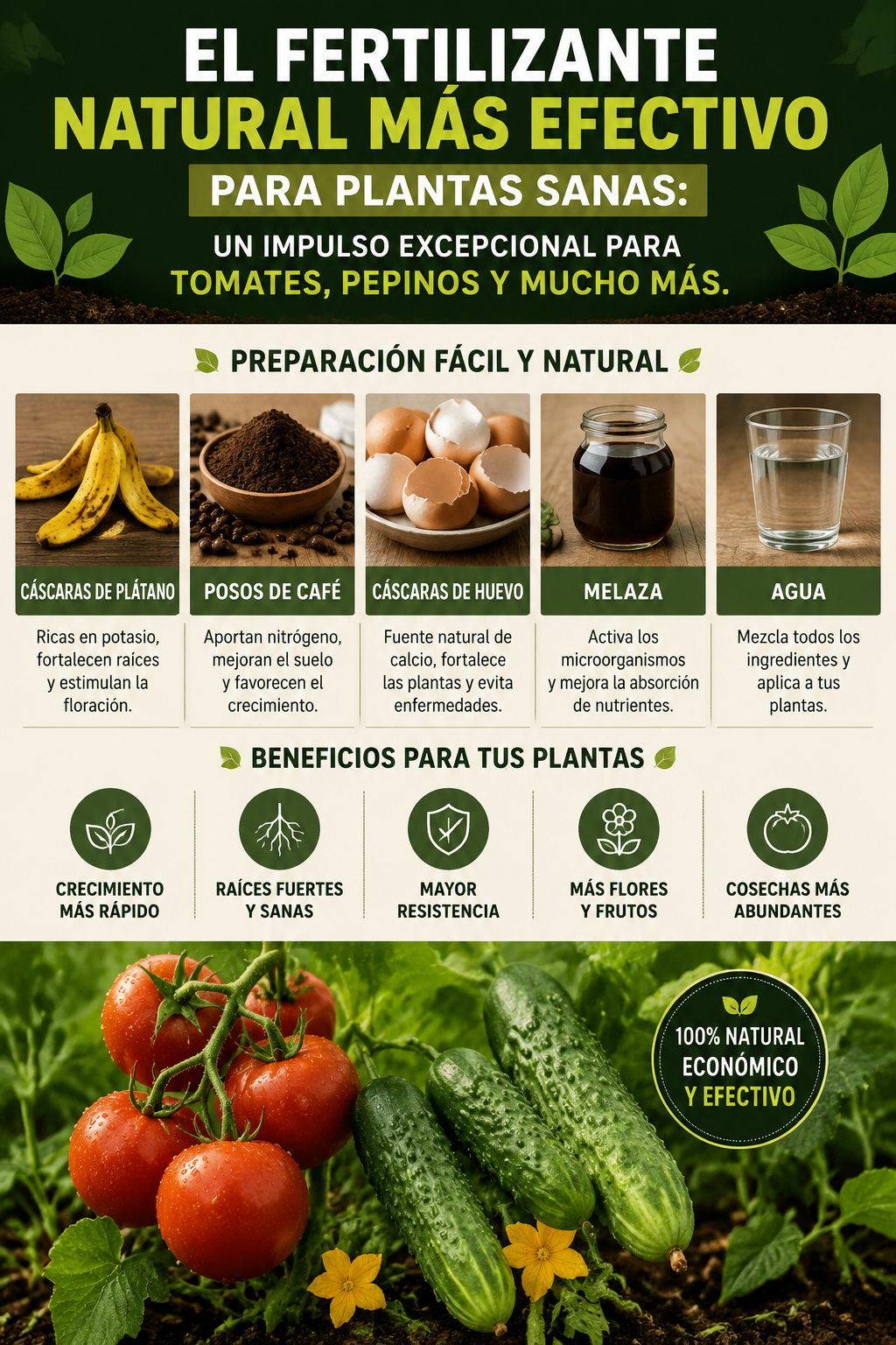 El fertilizante natural más efectivo para plantas sanas: un impulso excepcional para tomates, pepinos y mucho más.