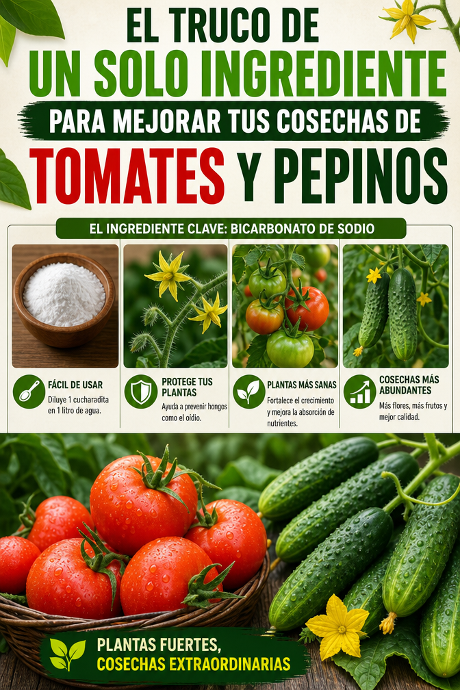 El truco de un solo ingrediente para mejorar tus cosechas de tomates y pepinos
