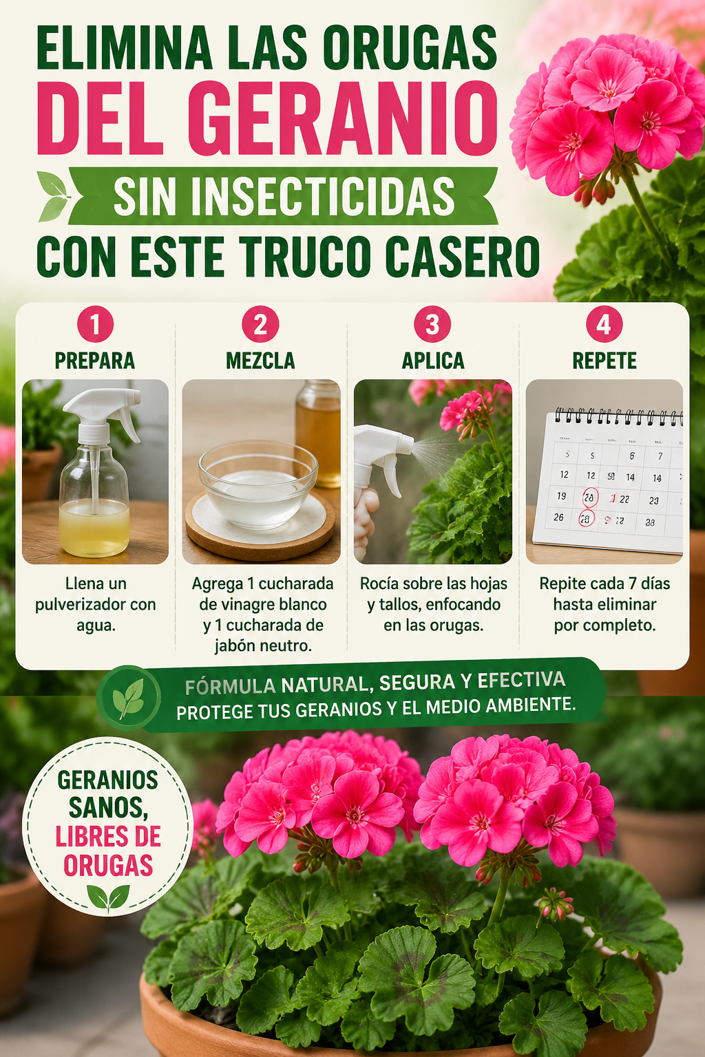 Elimina las orugas del geranio sin insecticidas con este truco casero