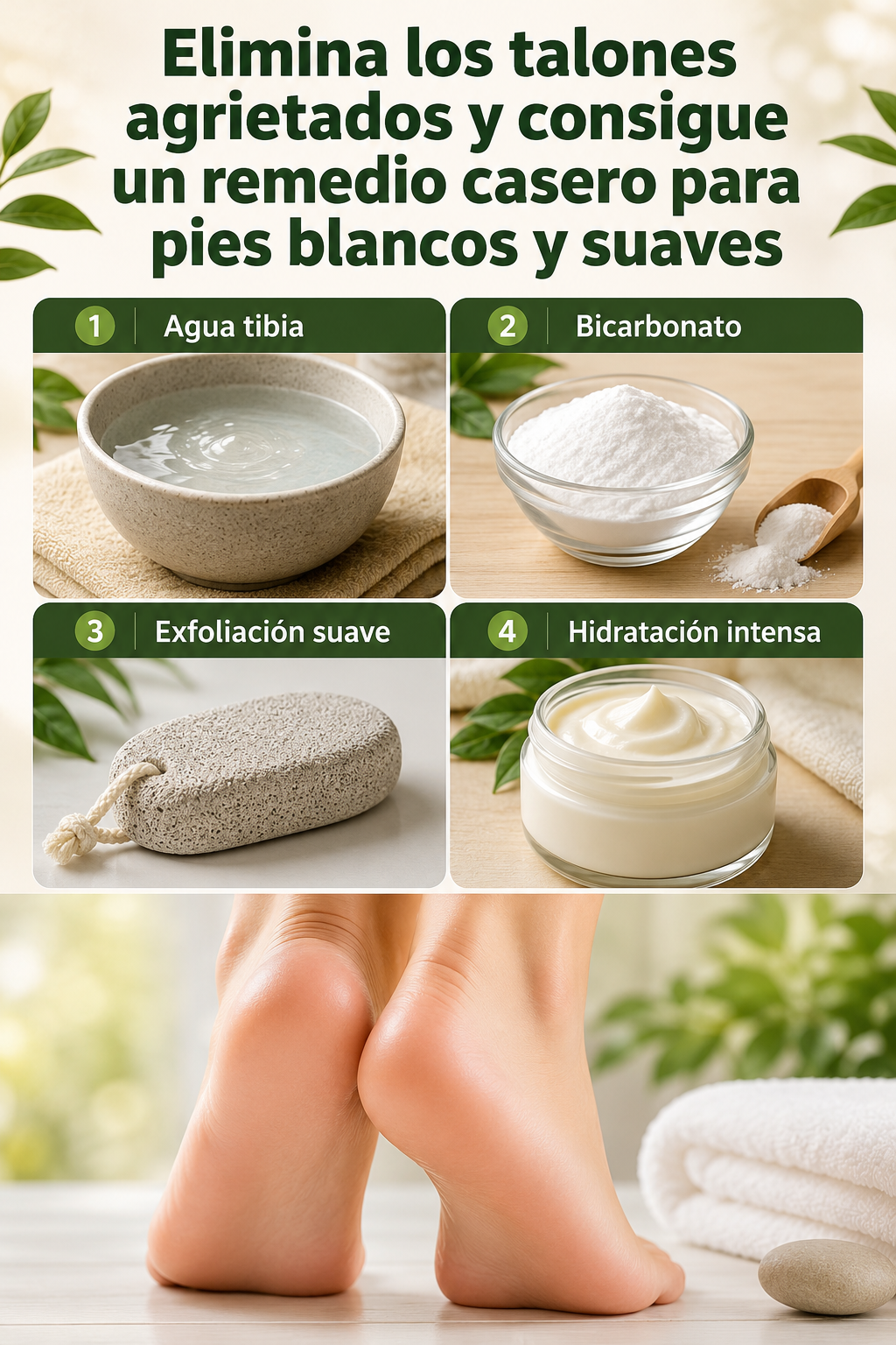 Elimina los talones agrietados y consigue un remedio casero para pies blancos y suaves