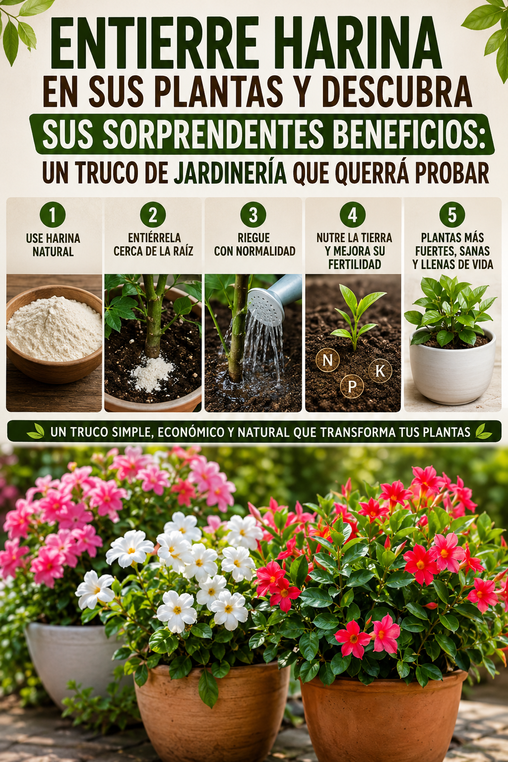 Entierre harina en sus plantas y descubra sus sorprendentes beneficios: un truco de jardinería que querrá probar