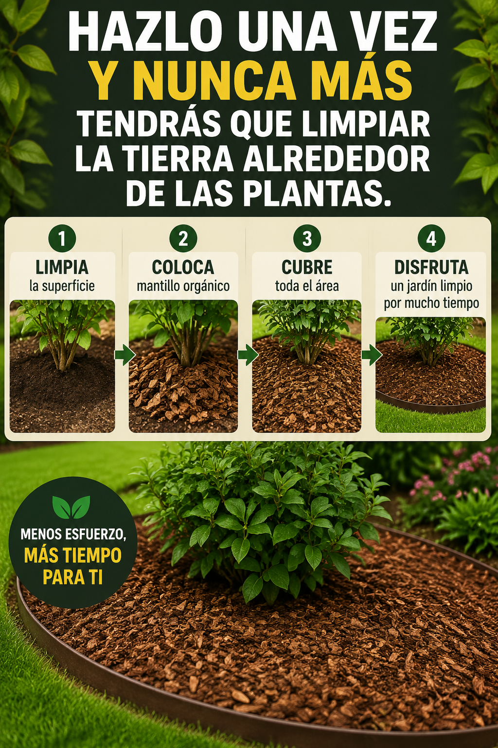 Hazlo una vez y nunca más tendrás que limpiar la tierra alrededor de las plantas.