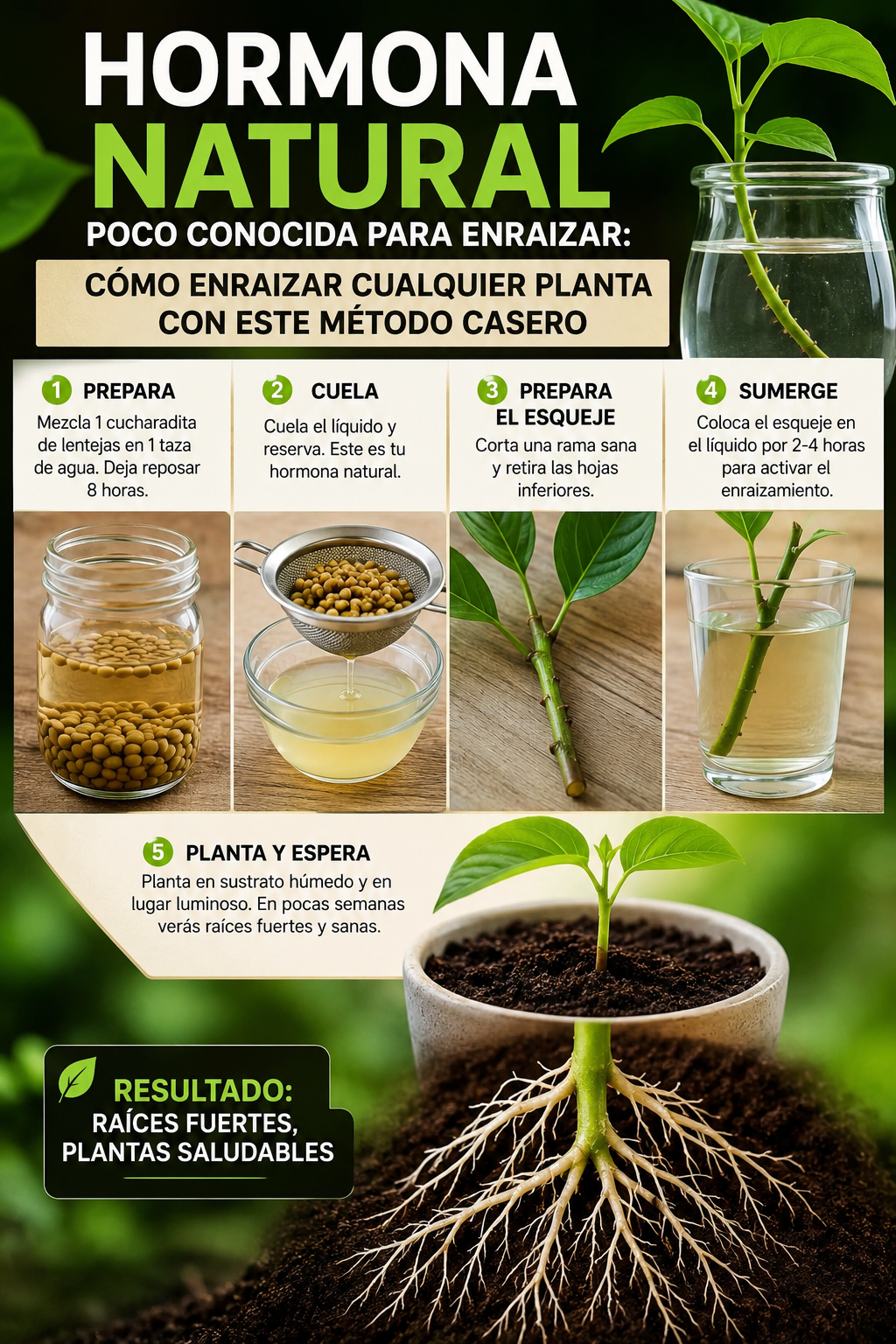 Hormona natural poco conocida para enraizar: cómo enraizar cualquier planta con este método casero