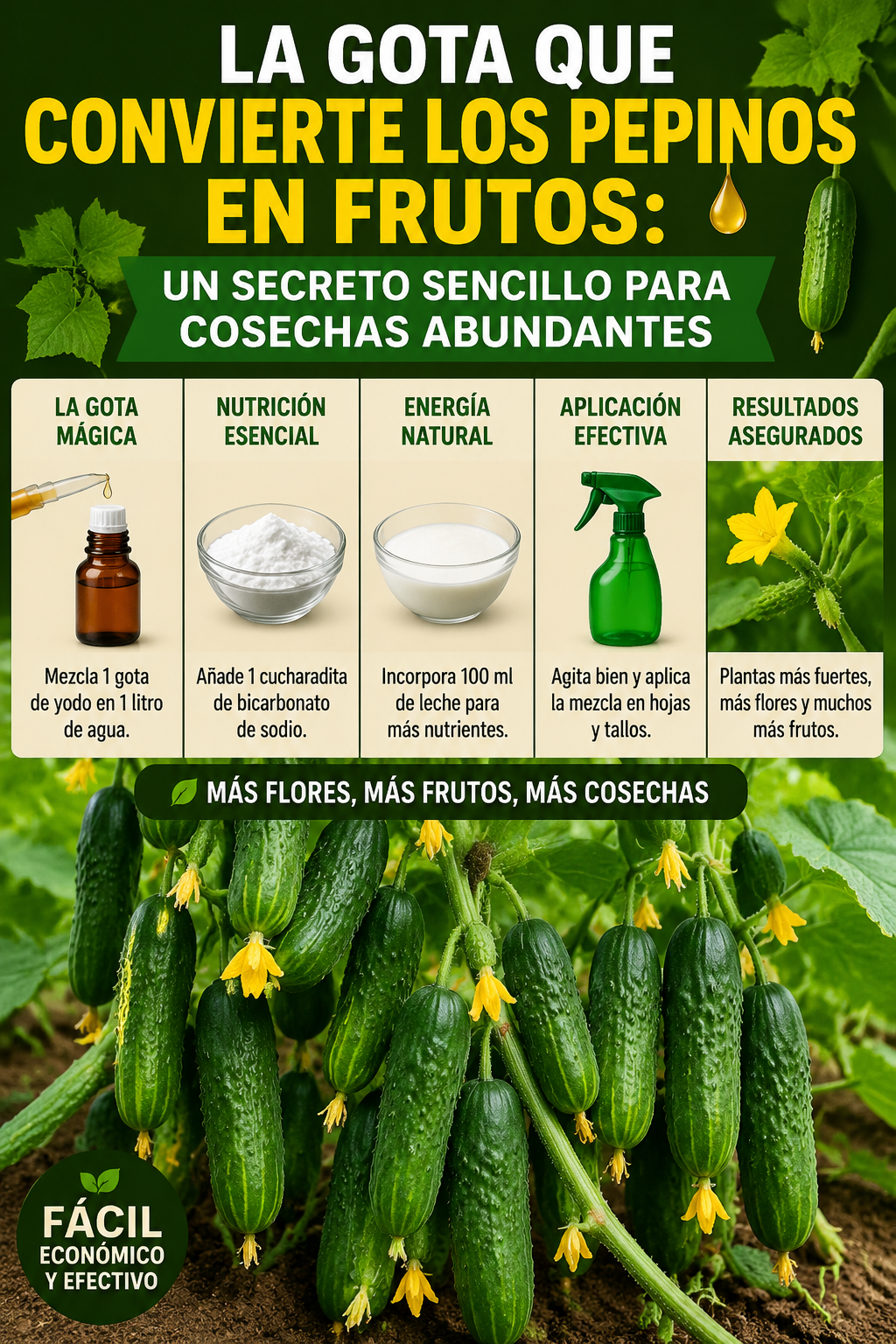 La gota que convierte los pepinos en frutos: un secreto sencillo para cosechas abundantes