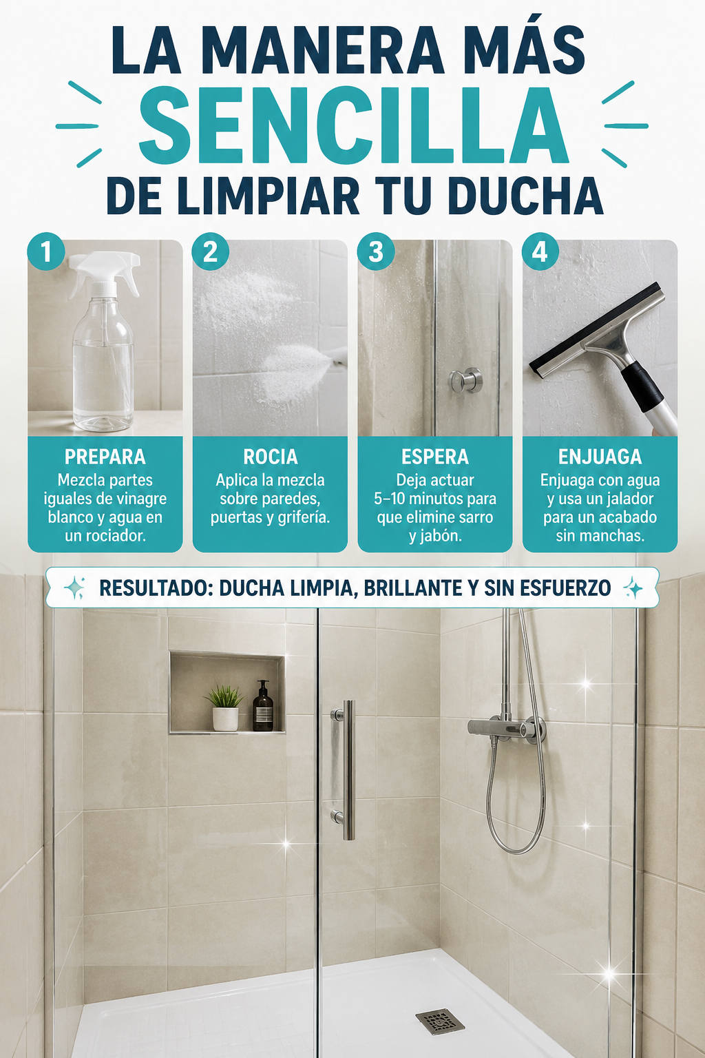 La manera más sencilla de limpiar tu ducha