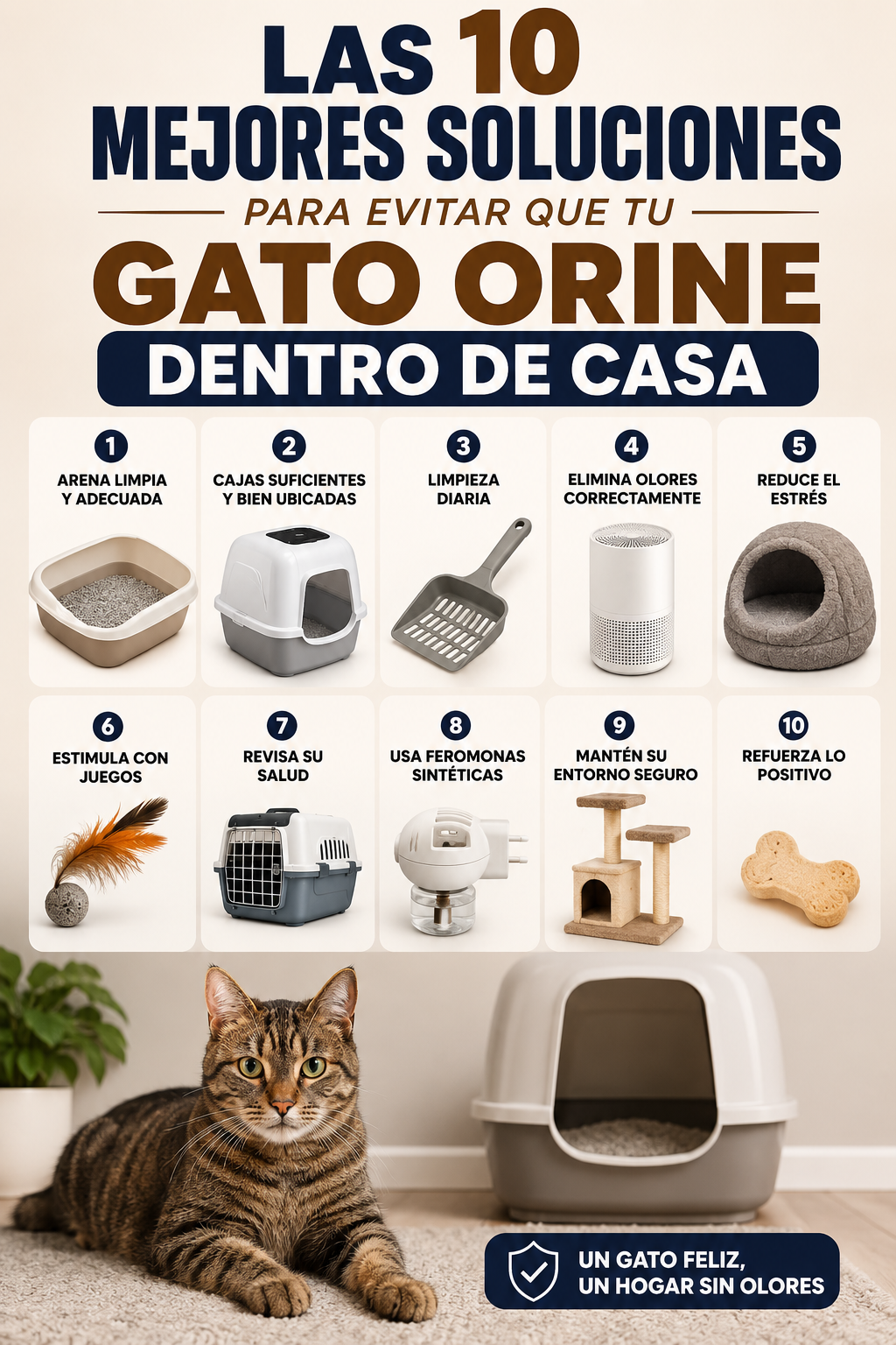 Las 10 mejores soluciones para evitar que tu gato orine dentro de casa