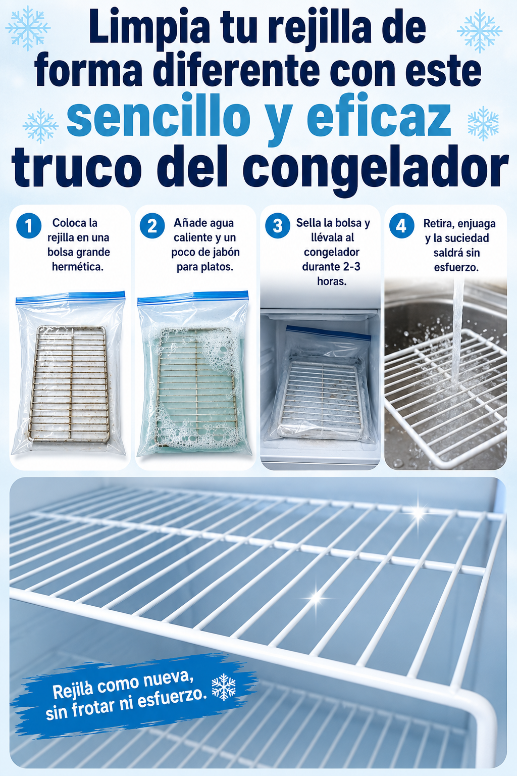 Limpia tu rejilla de forma diferente con este sencillo y eficaz truco del congelador