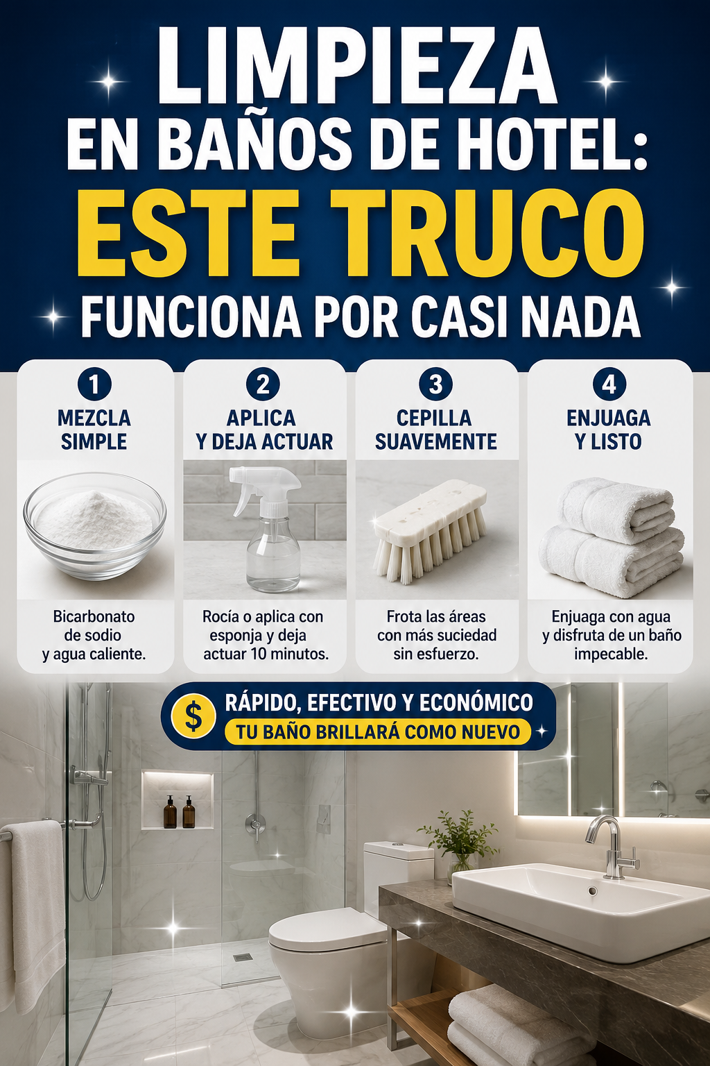 Limpieza en baños de hotel: este truco funciona por casi nada