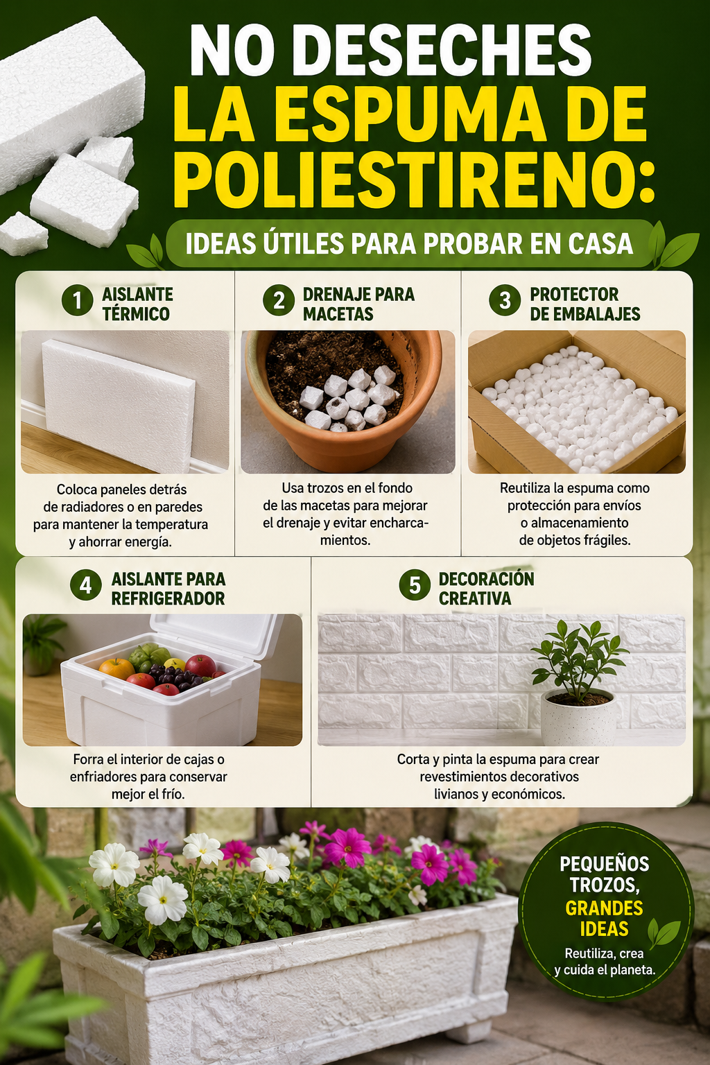 No deseches la espuma de poliestireno: ideas útiles para probar en casa
