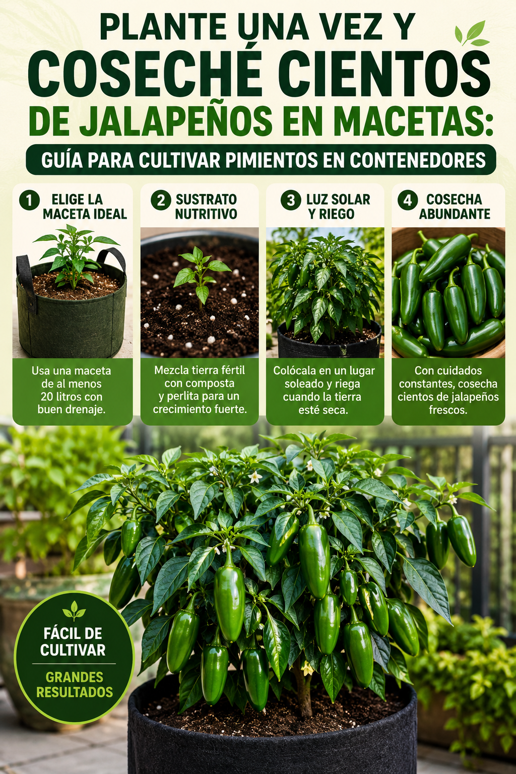 Plante una vez y coseche cientos de jalapeños en macetas: guía para cultivar pimientos en contenedores
