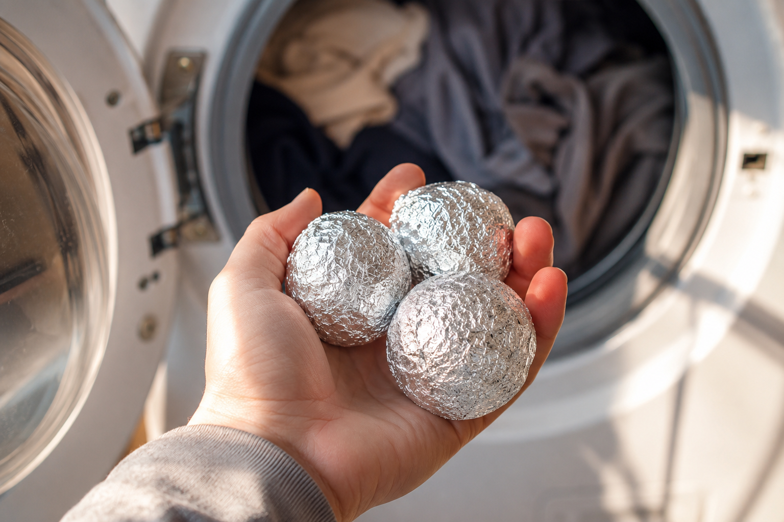 Por qué debes poner una bola de papel de aluminio en la secadora