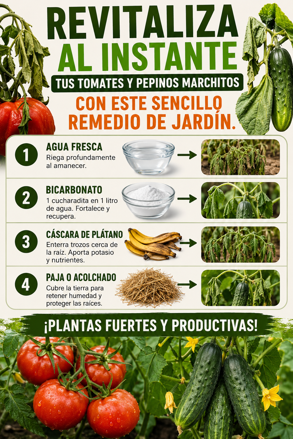 Revitaliza al instante tus tomates y pepinos marchitos con este sencillo remedio de jardín.