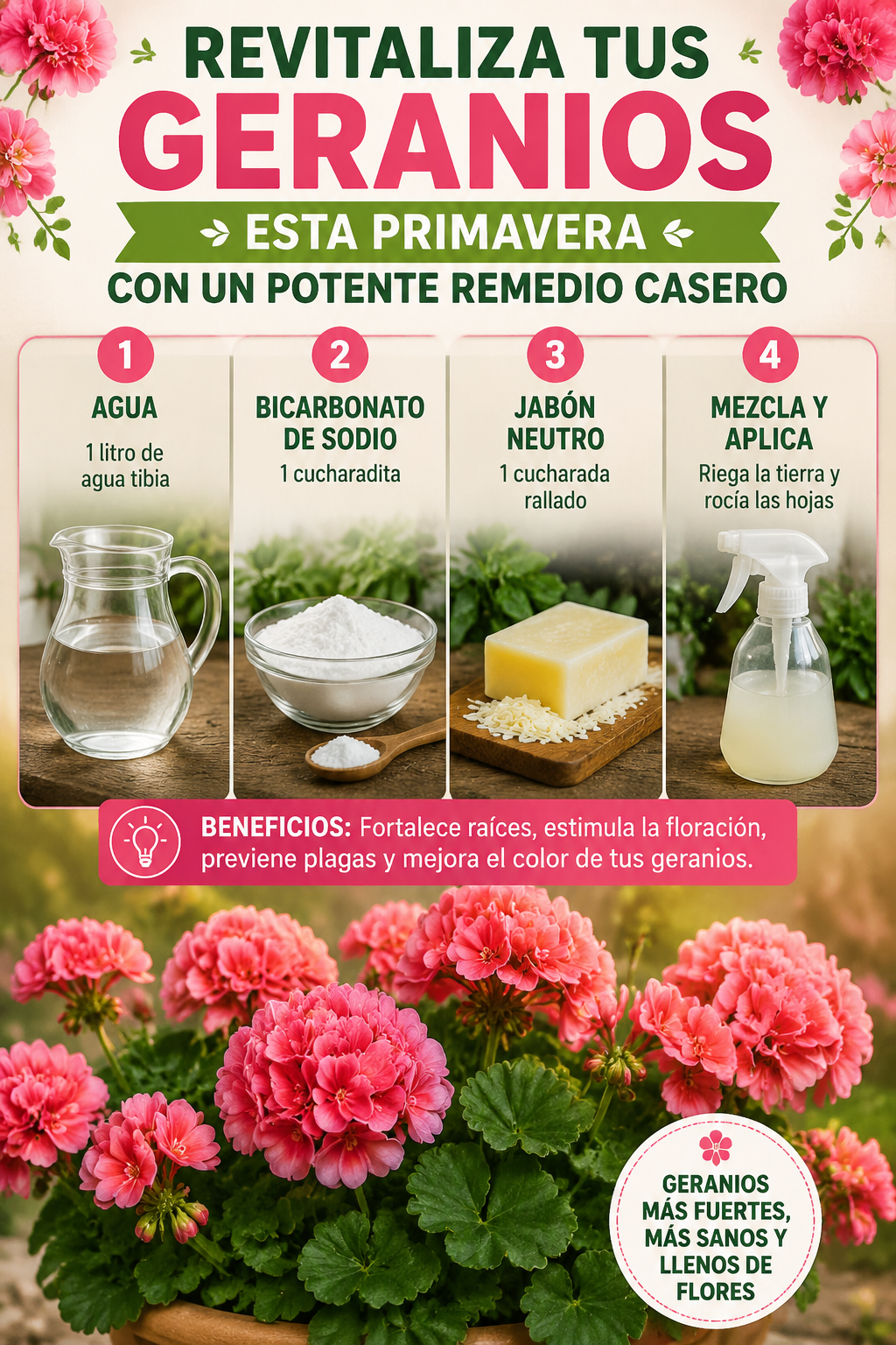 Revitaliza tus geranios esta primavera con un potente remedio casero