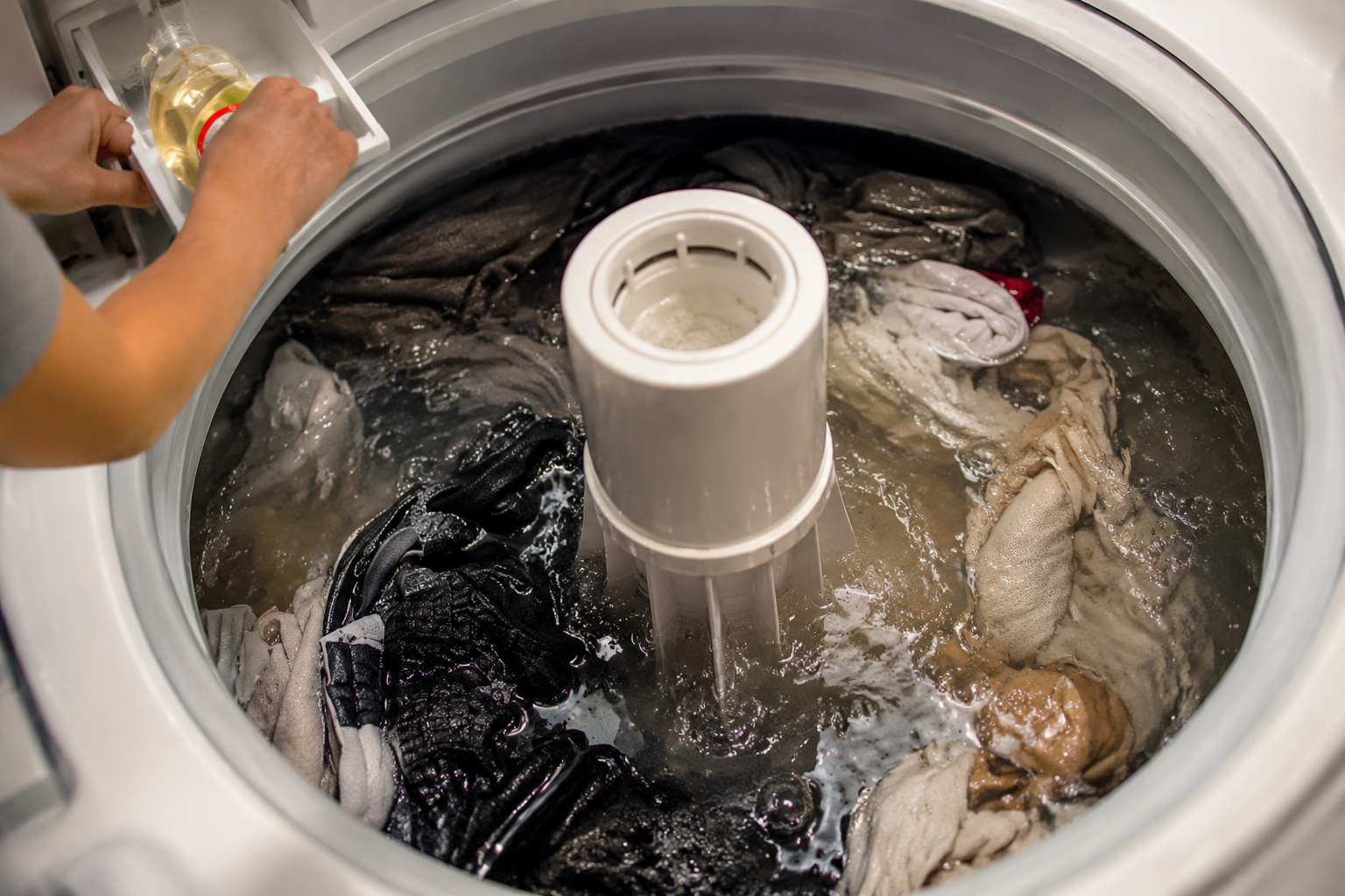 Solo una gota en la lavadora para dejar la ropa perfectamente blanca