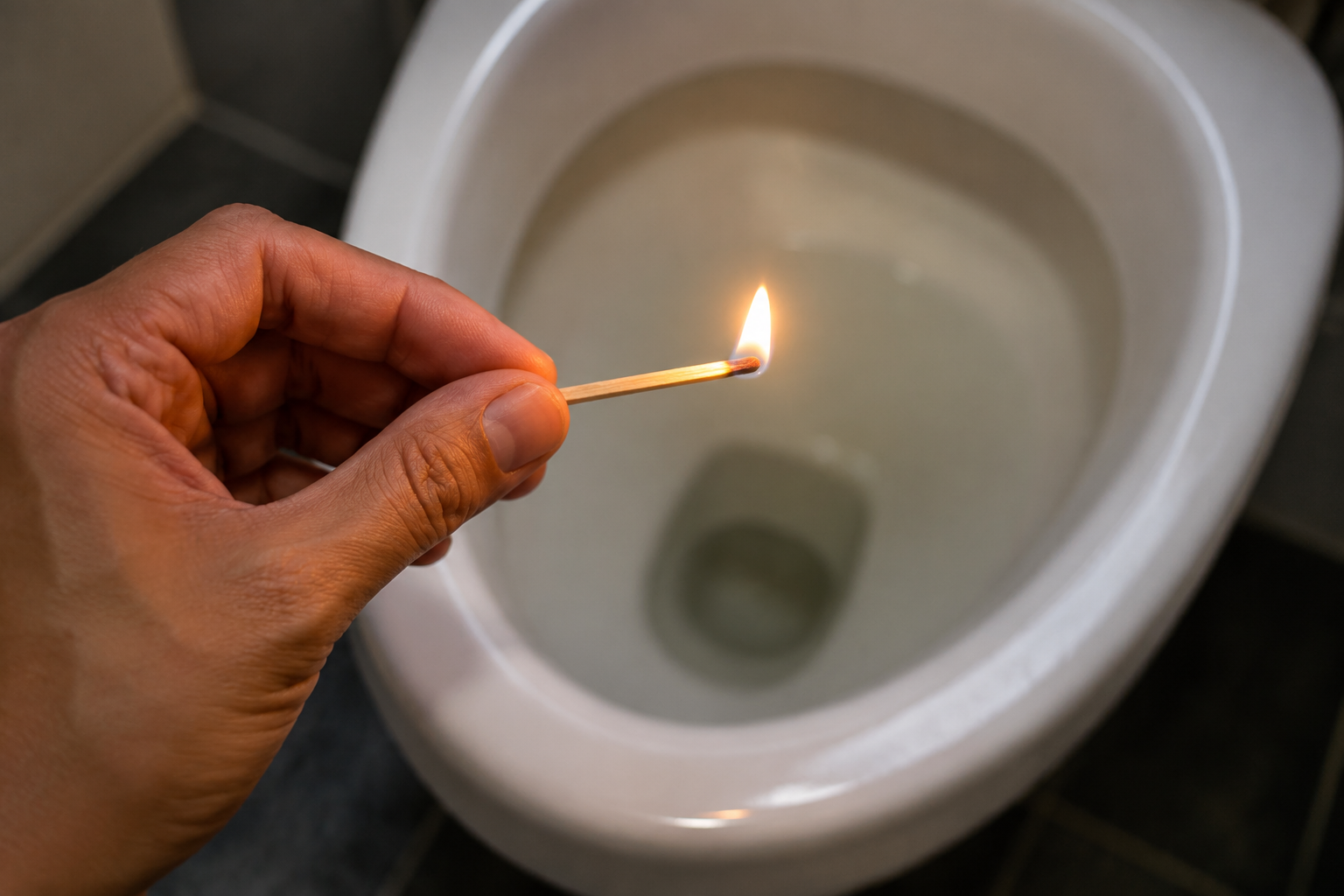 Solución rápida para eliminar olores: enciende una cerilla en el baño