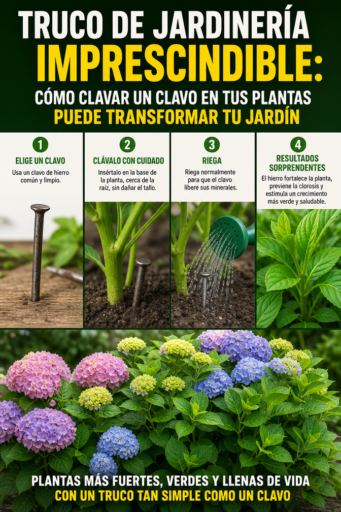 Truco de jardinería imprescindible: Cómo clavar un clavo en tus plantas puede transformar tu jardín