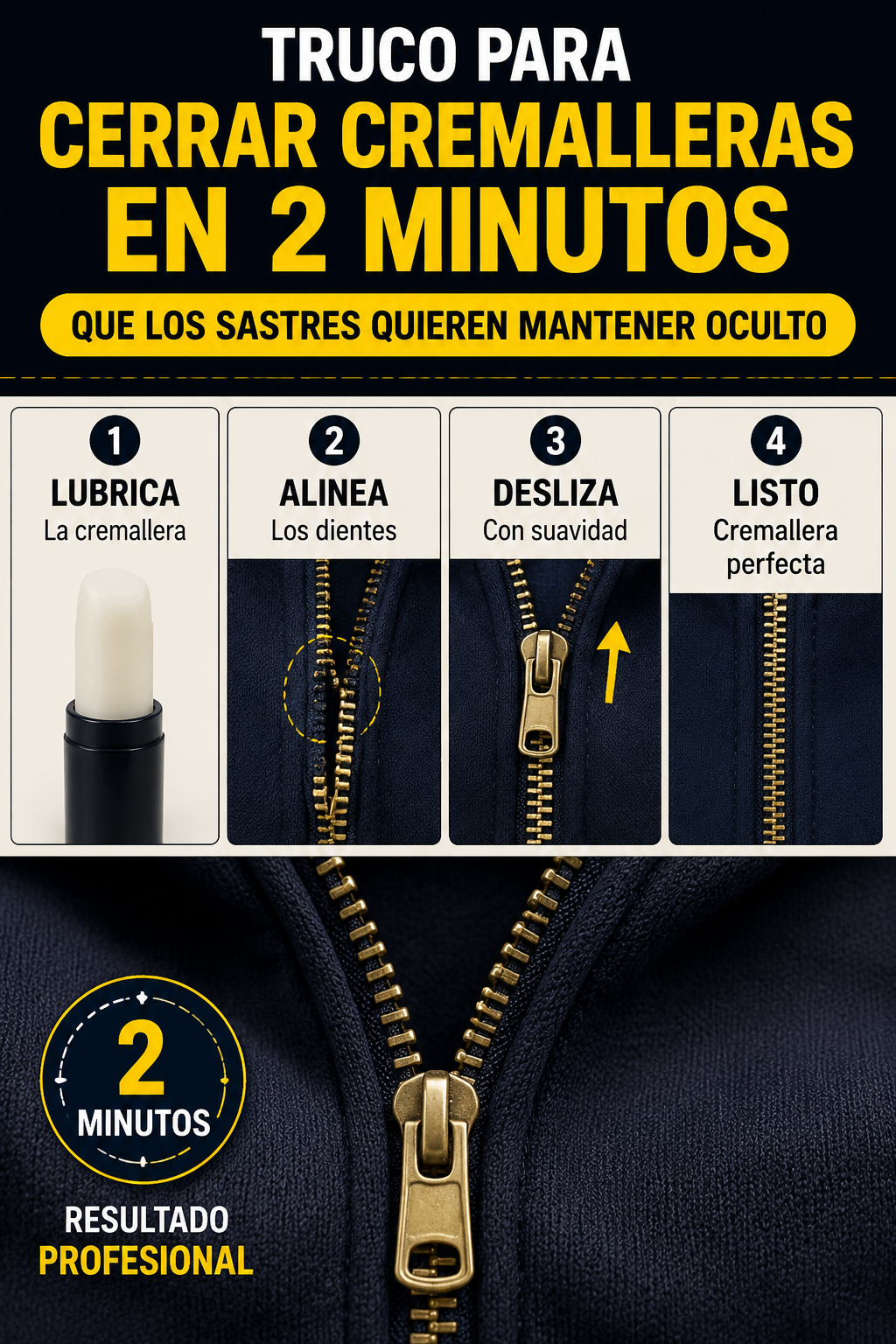 Truco para Cerrar Cremalleras en 2 Minutos Que los Sastres Quieren Mantener Oculto