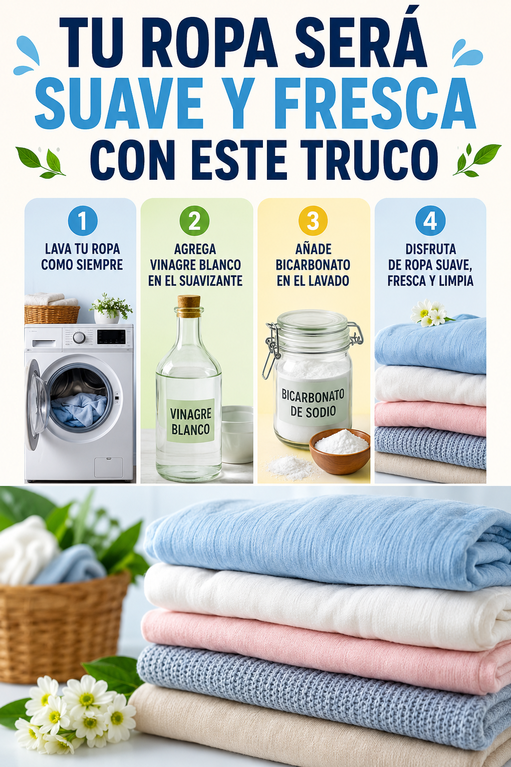 Tu Ropa Será Suave y Fresca con Este Truco