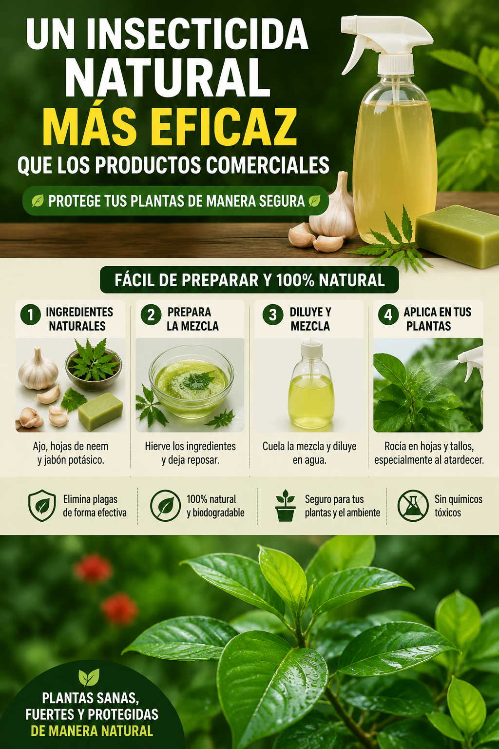 Un insecticida natural más eficaz que los productos comerciales — Protege tus plantas de manera segura