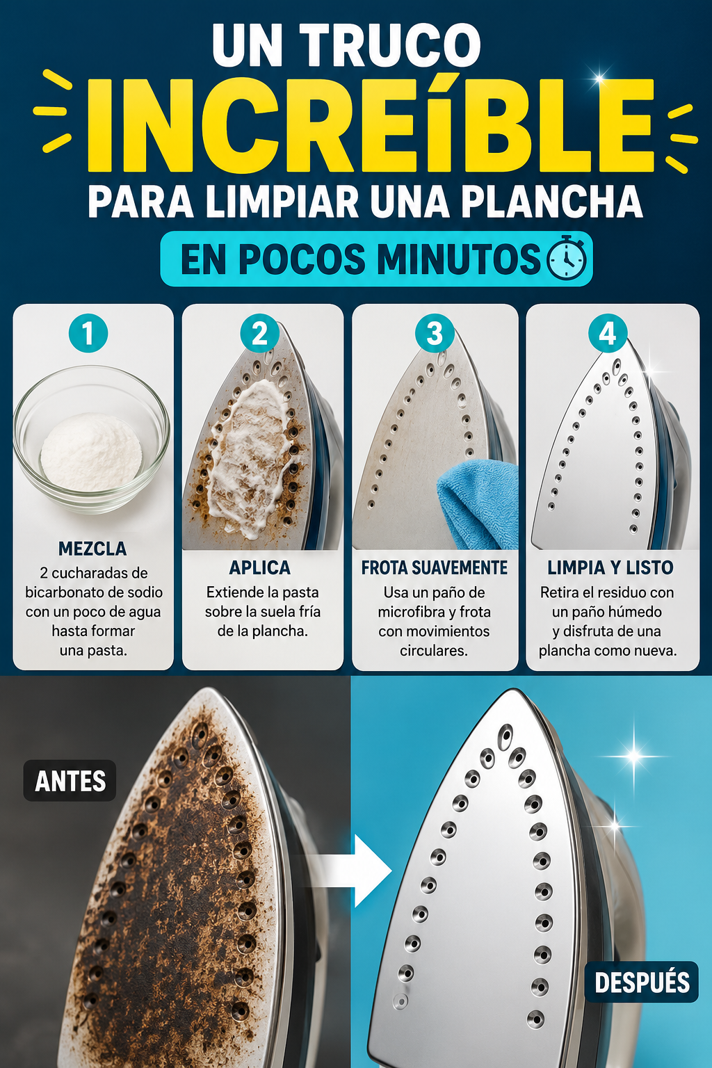 Un truco increíble para limpiar una plancha en pocos minutos