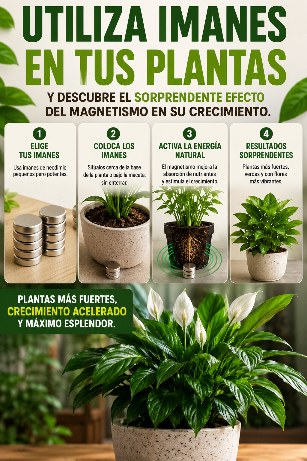 Utiliza imanes en tus plantas y descubre el sorprendente efecto del magnetismo en su crecimiento