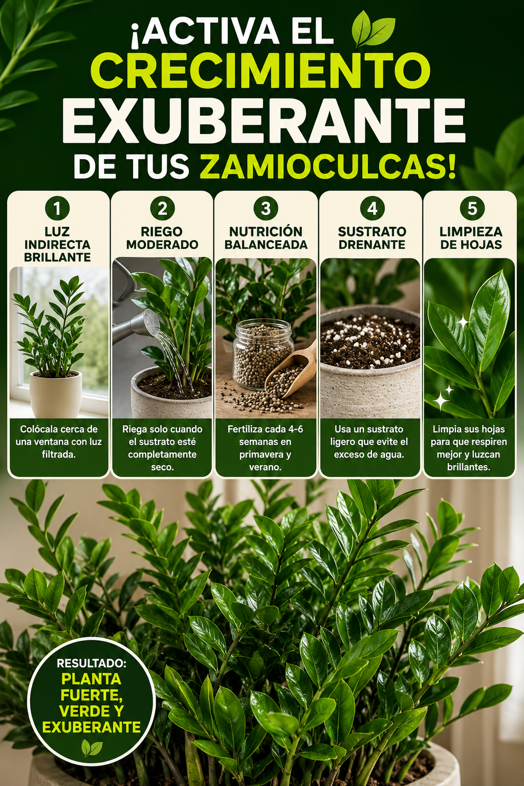 ¡Activa el crecimiento exuberante de tus zamioculcas!