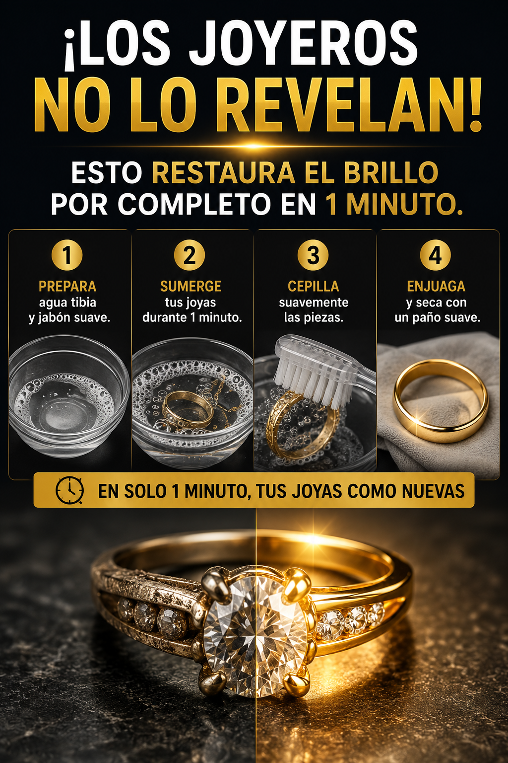 ¡Los joyeros no lo revelan! ESTO restaura el brillo por completo en 1 minuto